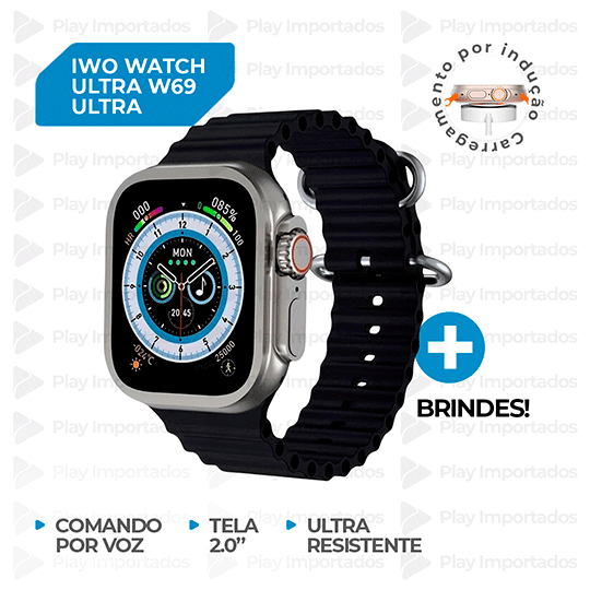 Iwo Watch Ultra W69 ULTRA Séries 9 + Brindes [LANÇAMENTO 2024]