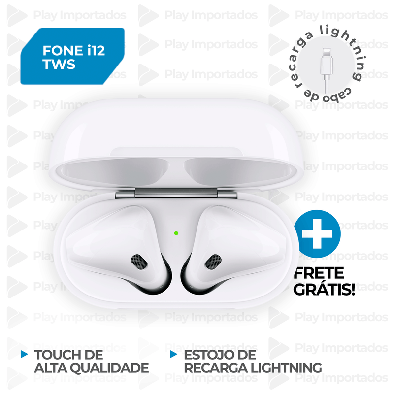 Fone I12 TWS Compatível Android e Iphone [FRETE GRÁTIS] 12x