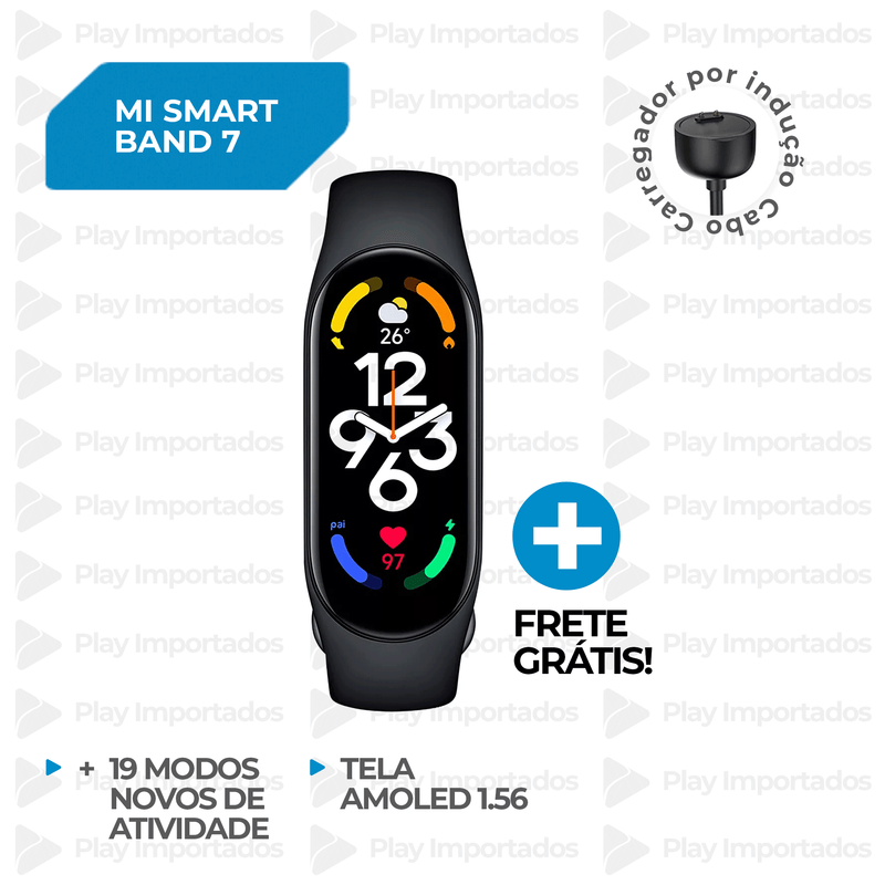 Pulseira Inteligente Mi Smart Band 7 - Lançamento 2022 em Português [FRETE GRÁTIS] 12x